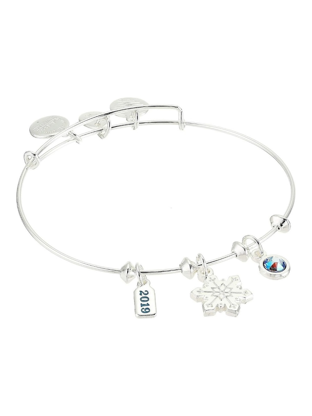 NWT! Alex and Ani Snowflake Trio Charm Bangle - 2019 - Silver